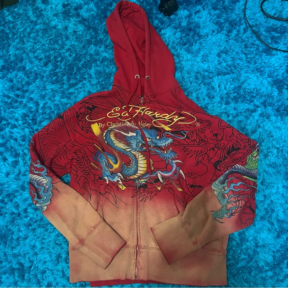 rare Ed hardy dragon hoodie
